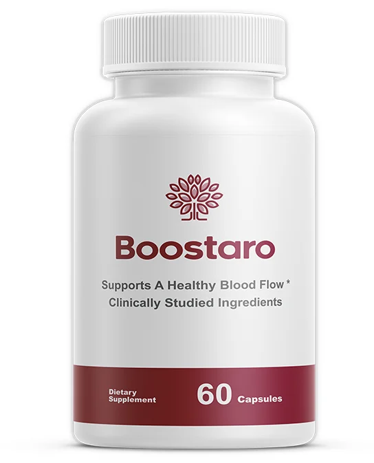 Boostaro blood flow supplement bottle, 60 capsules